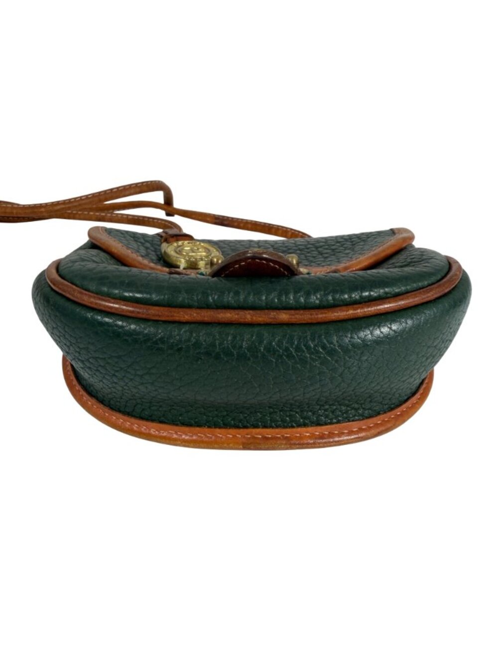 VTG Dooney Bourke Green MINI AWL Saddle Calvary Crossbody Bag Fanny Pack + Charm - Picture 6 of 11
